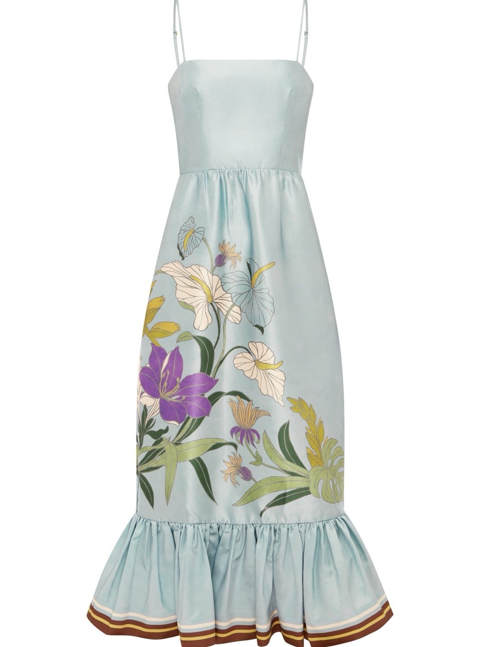 ALEMAIS Alfie Midi Dress Sleeveless Light Blue Floral Midi Dress, US2 4 6 8 - Picture 5 of 8